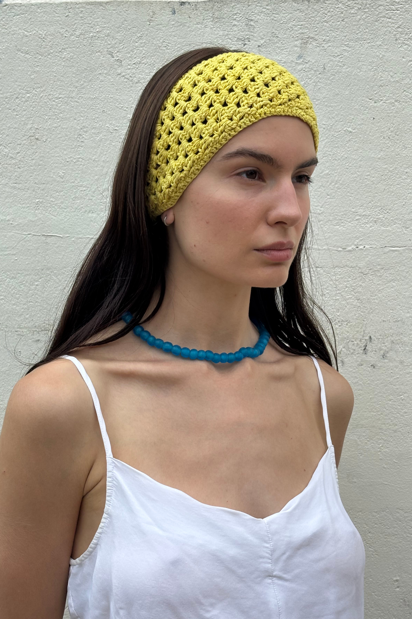 Hand Crocheted Bandana - Tumeric Yellow