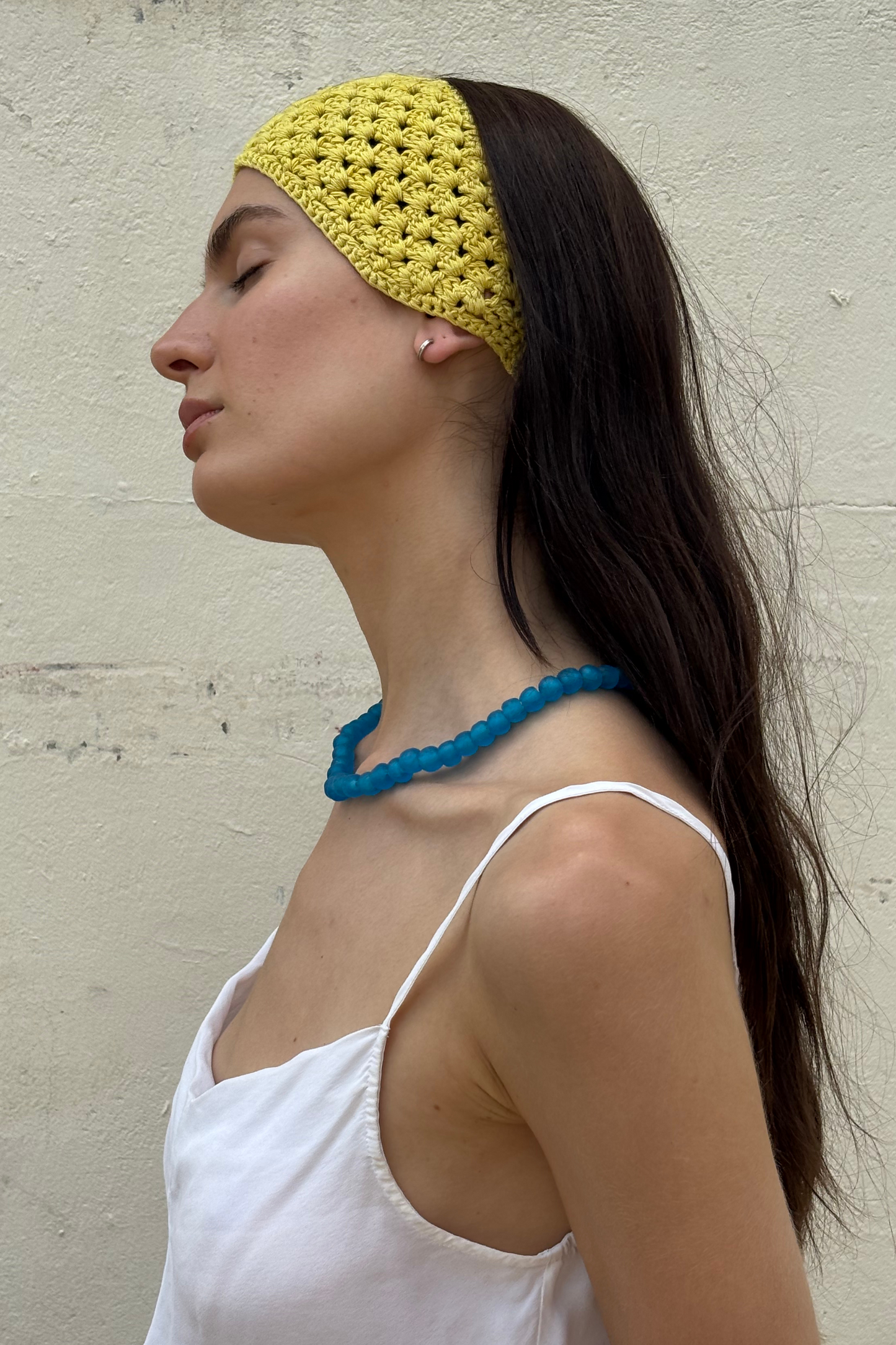 Hand Crocheted Bandana - Tumeric Yellow