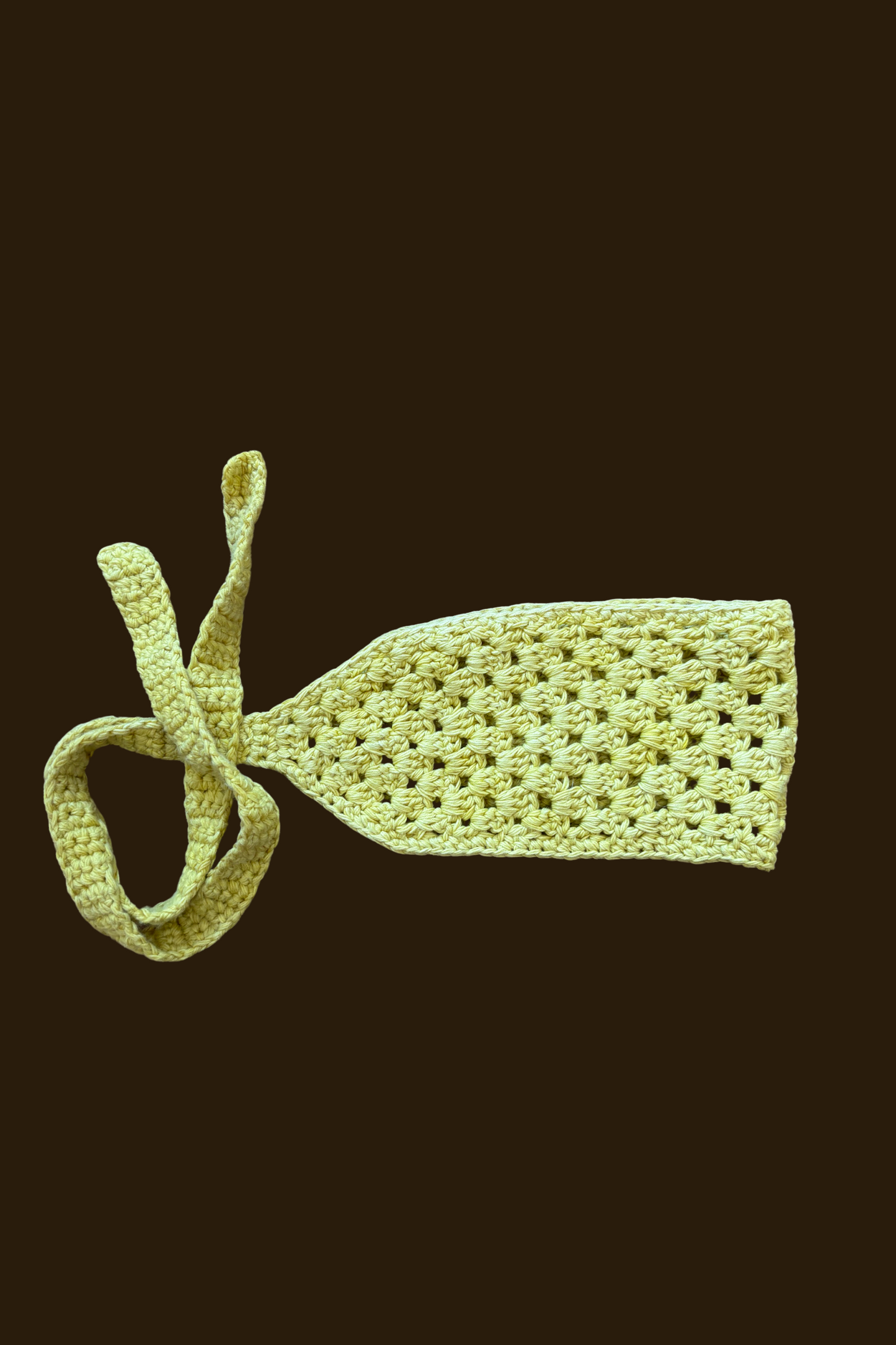 Hand Crocheted Bandana - Tumeric Yellow