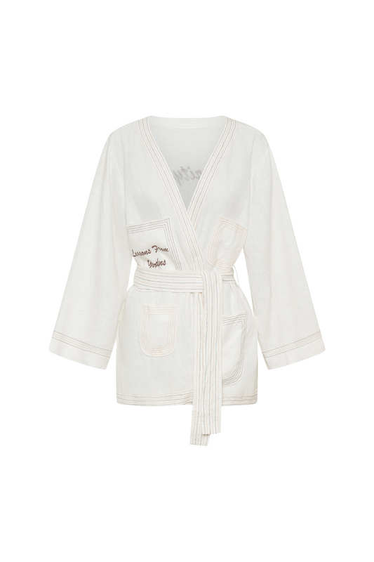 Contrast Stitched Hemp Robe