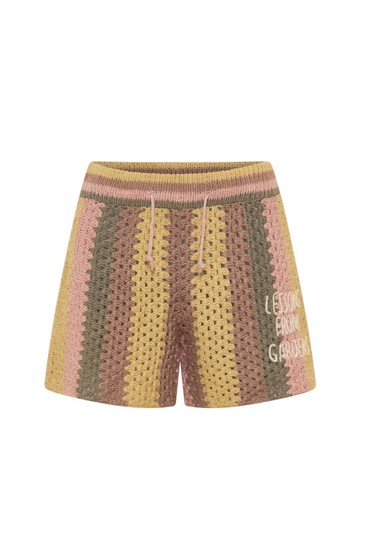 Hand Crocheted Organic Cotton Shorts – Rainbow