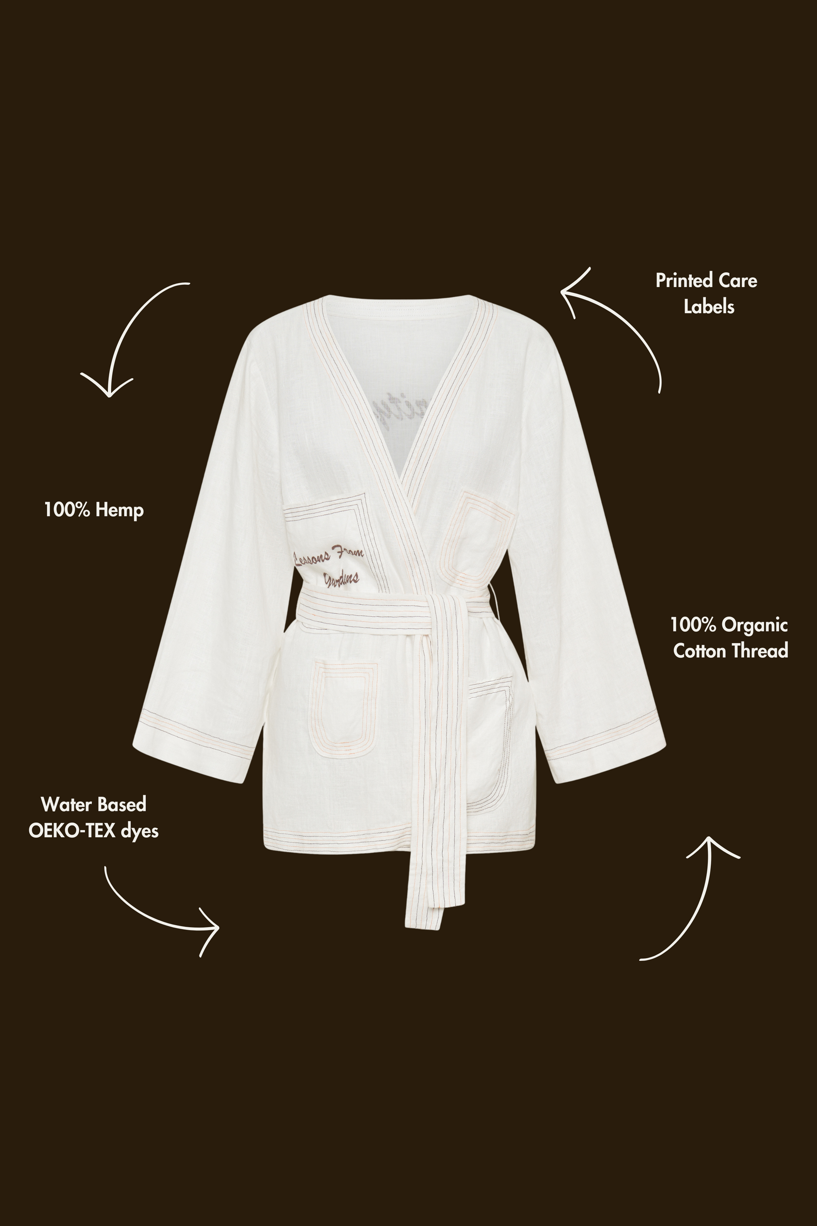 Contrast Stitched Hemp Robe – Sustainably minded | Walking Protest