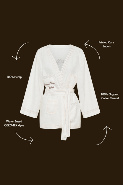 Contrast Stitched Hemp Robe