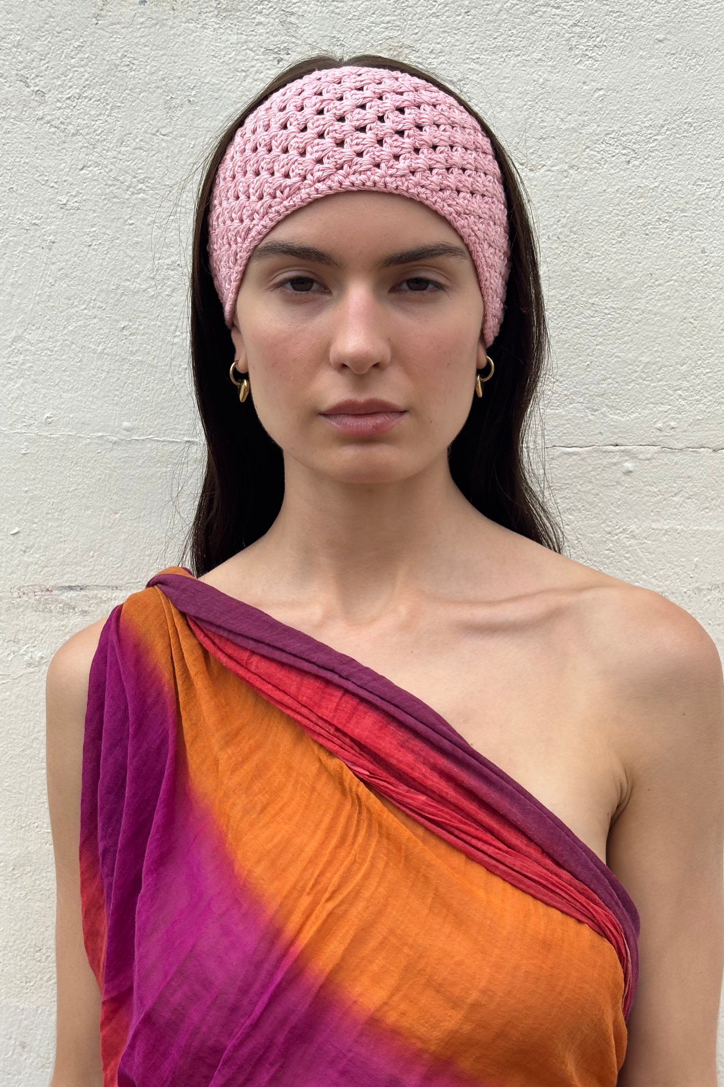 Hand Crocheted Bandana - Soft Pink