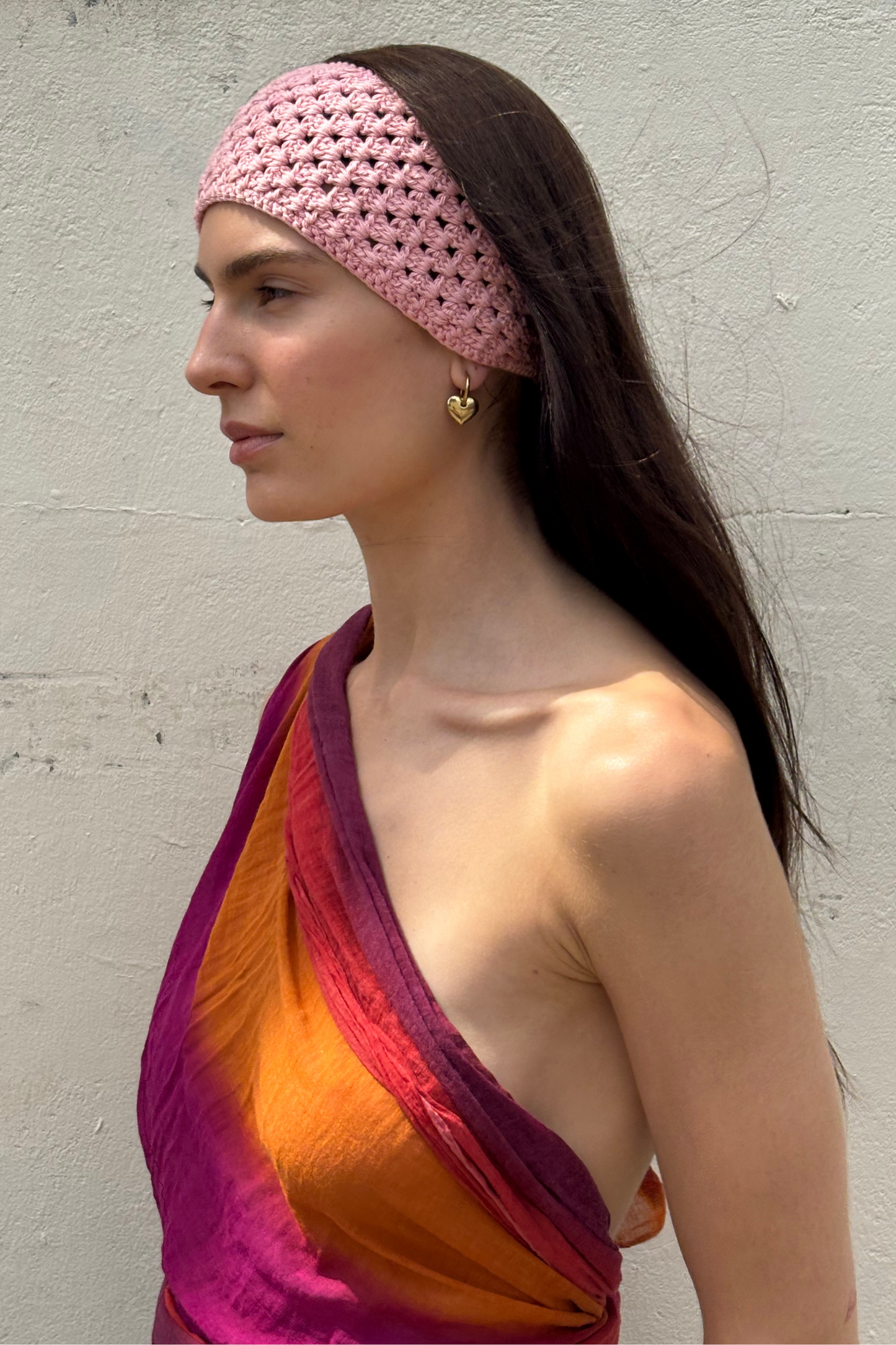 Hand Crocheted Bandana - Soft Pink
