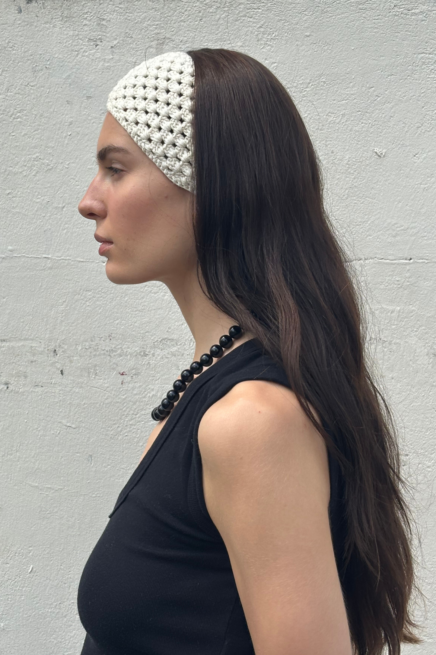 Hand Crocheted Bandana - Ecru