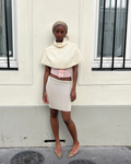 Hand Knitted Organic Cotton Poncho - Ecru