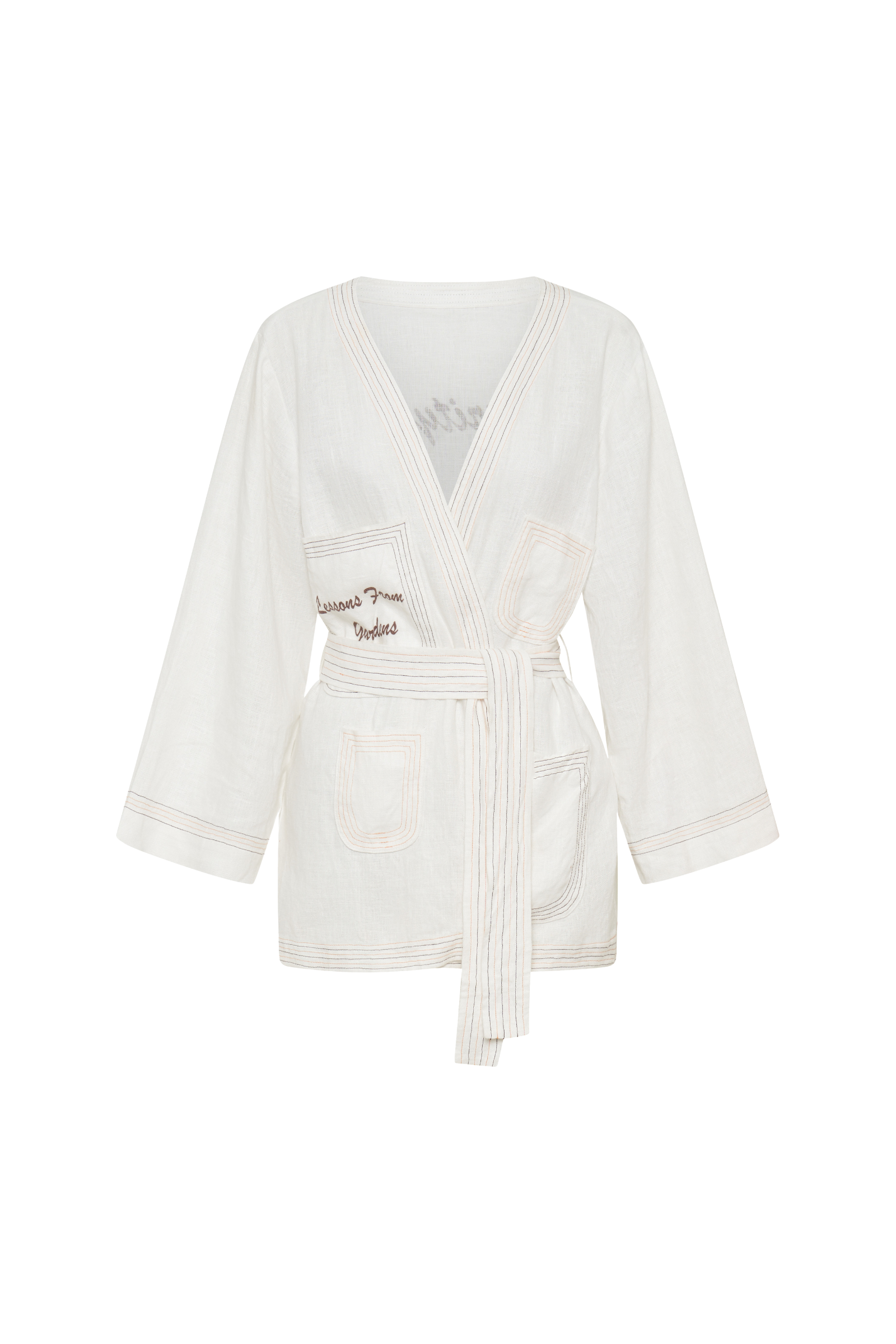 Contrast Stitched Hemp Robe