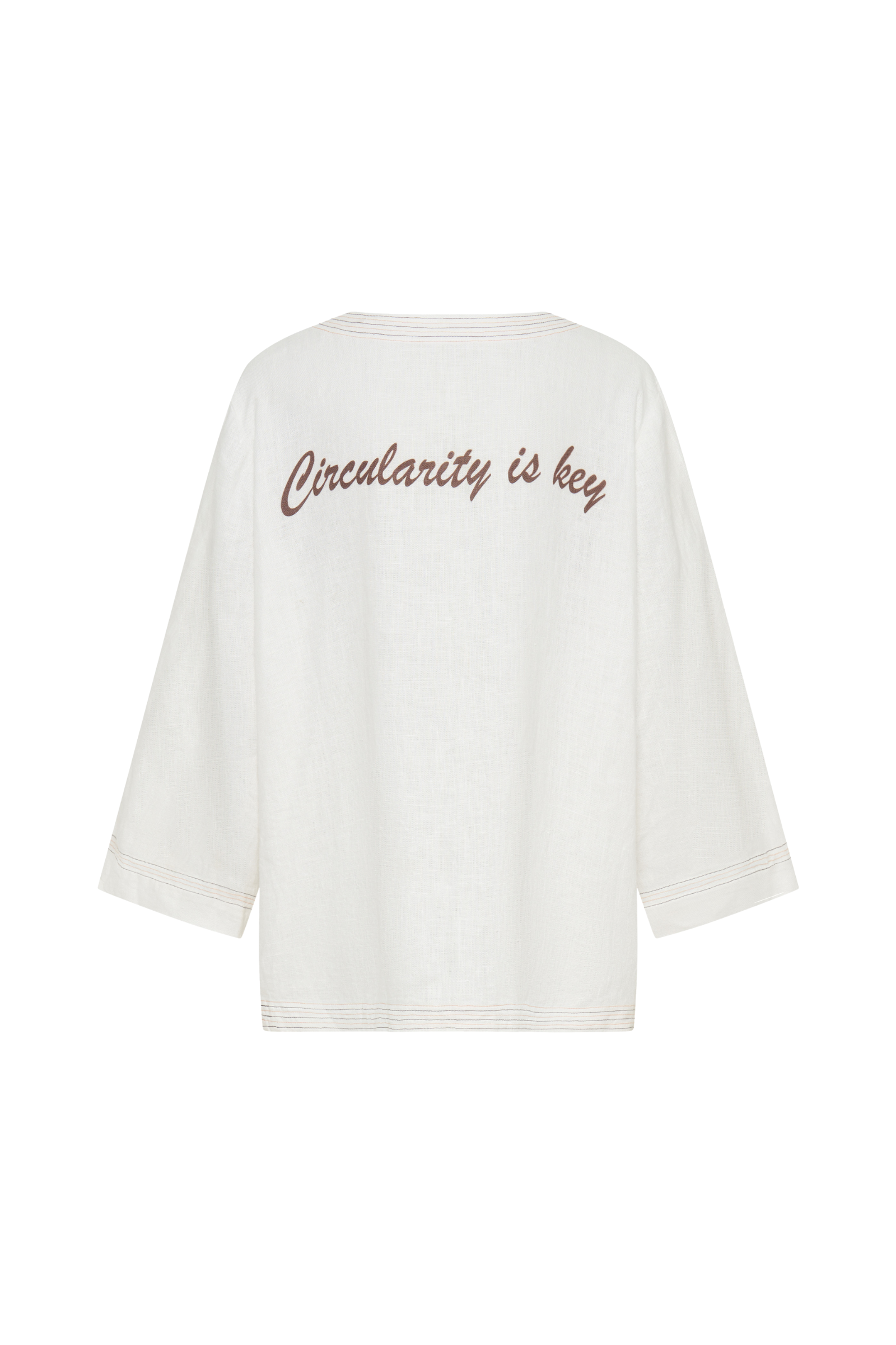 Contrast Stitched Hemp Robe