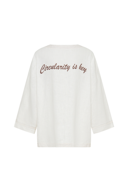 Contrast Stitched Hemp Robe