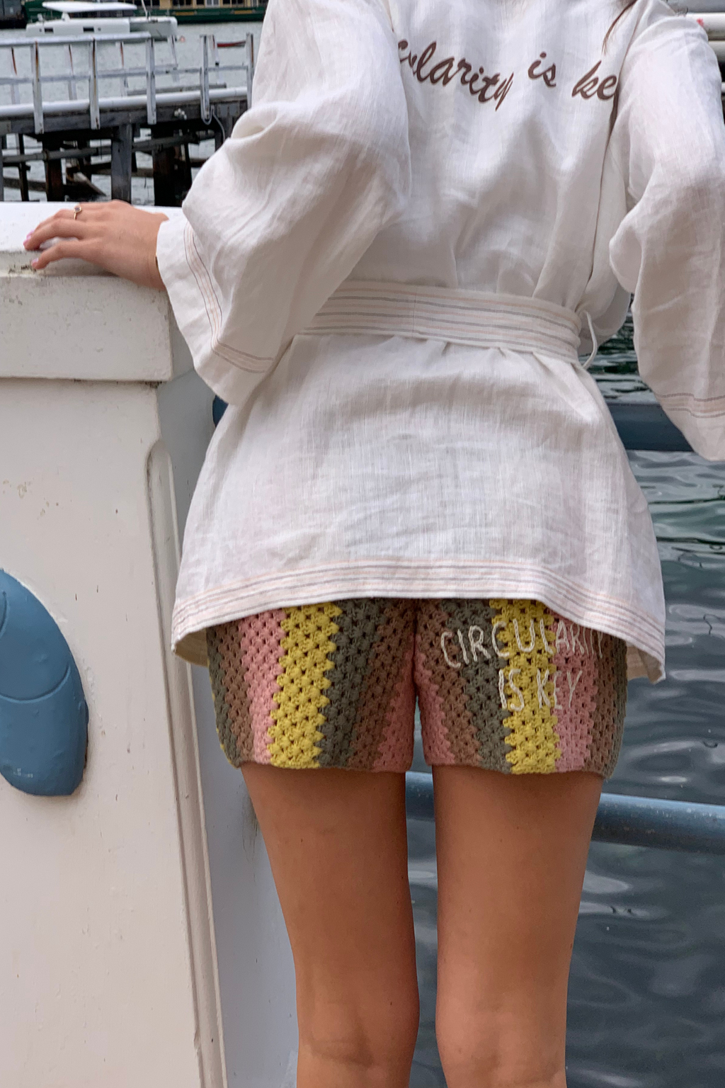 Hand Crocheted Organic Cotton Shorts – Rainbow
