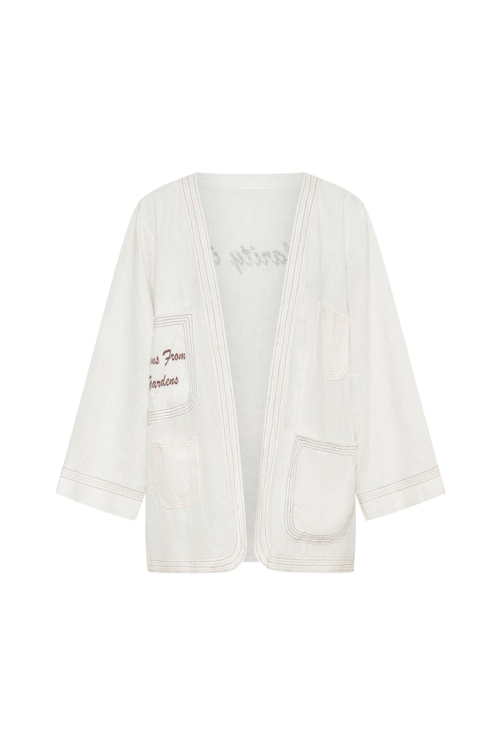 Contrast Stitched Hemp Robe
