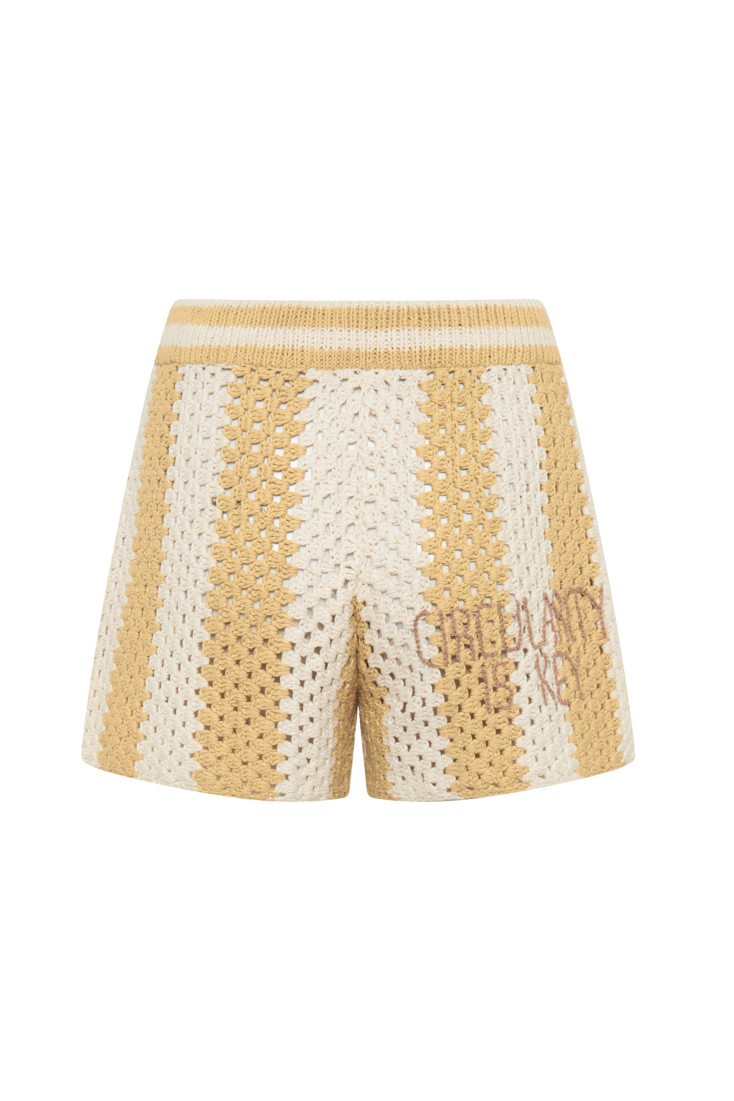 Hand Crochet Shorts - Lemon & Ecru