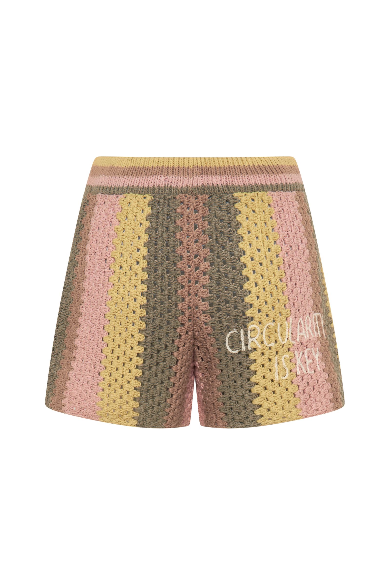 Hand Crocheted Organic Cotton Shorts – Rainbow