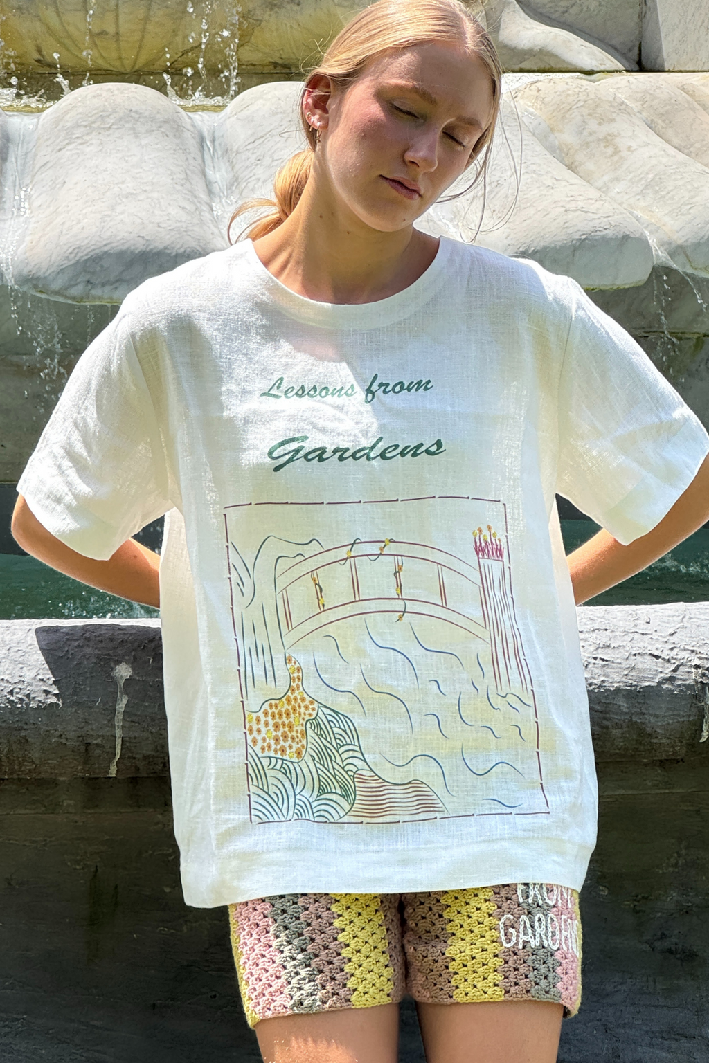 Garden Scene Tee – 100% Hemp Shirt