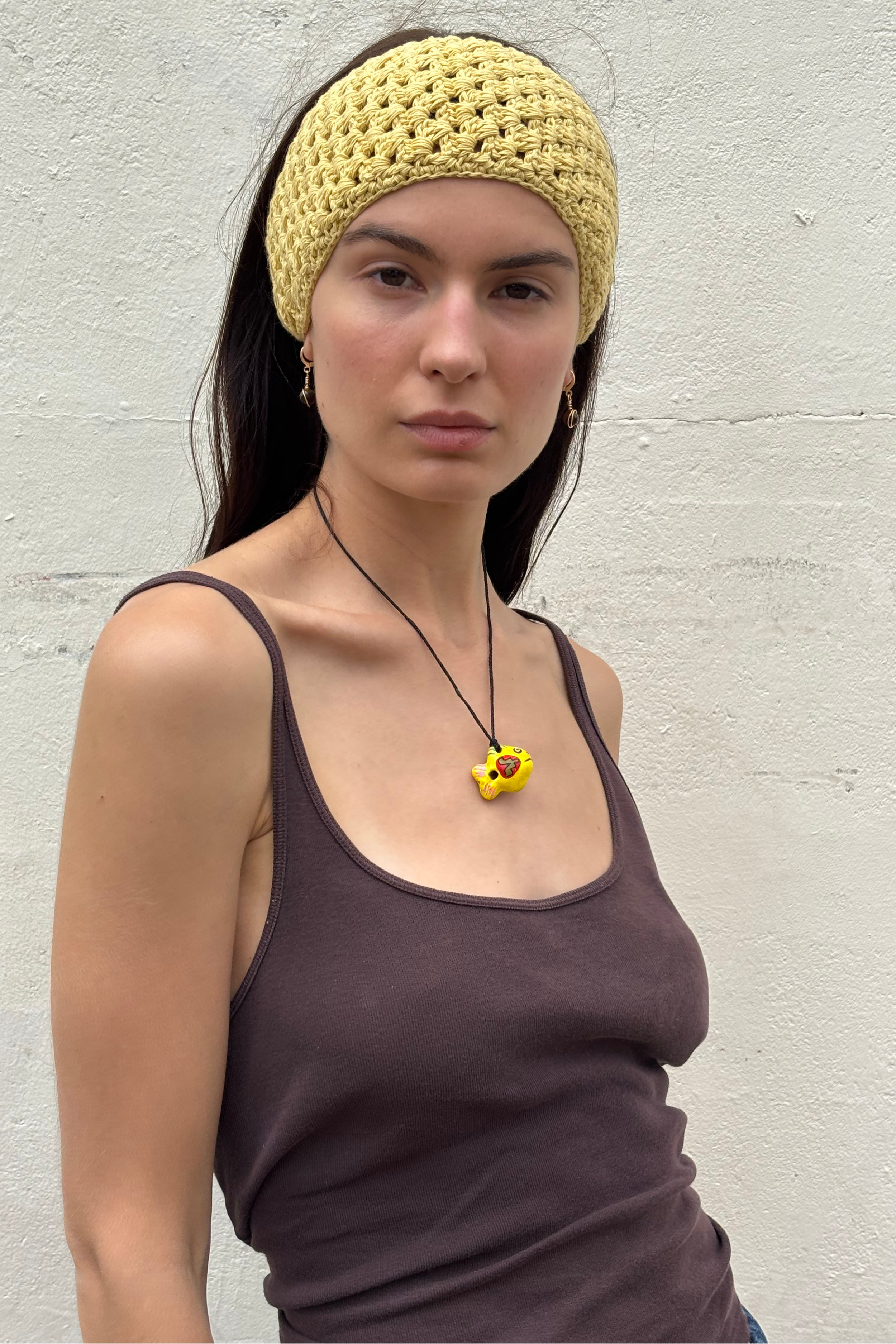 Hand Crocheted Headband - Soft Yellow
